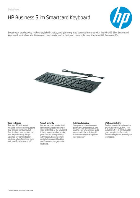 HPÂ® Business Slim Smartcard Keyboard 